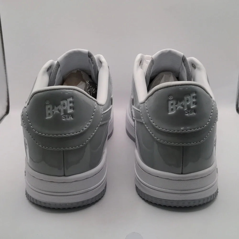 New A Bathing Ape Bapesta Men's Sneakers Light Grey Sz 12 - Picture 4 of 13